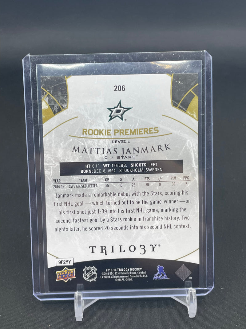 2015 UPPER DECK TRILOGY - ROOKIE PREMIERES - M. JANMARK - #206 - #'D/799 - RC