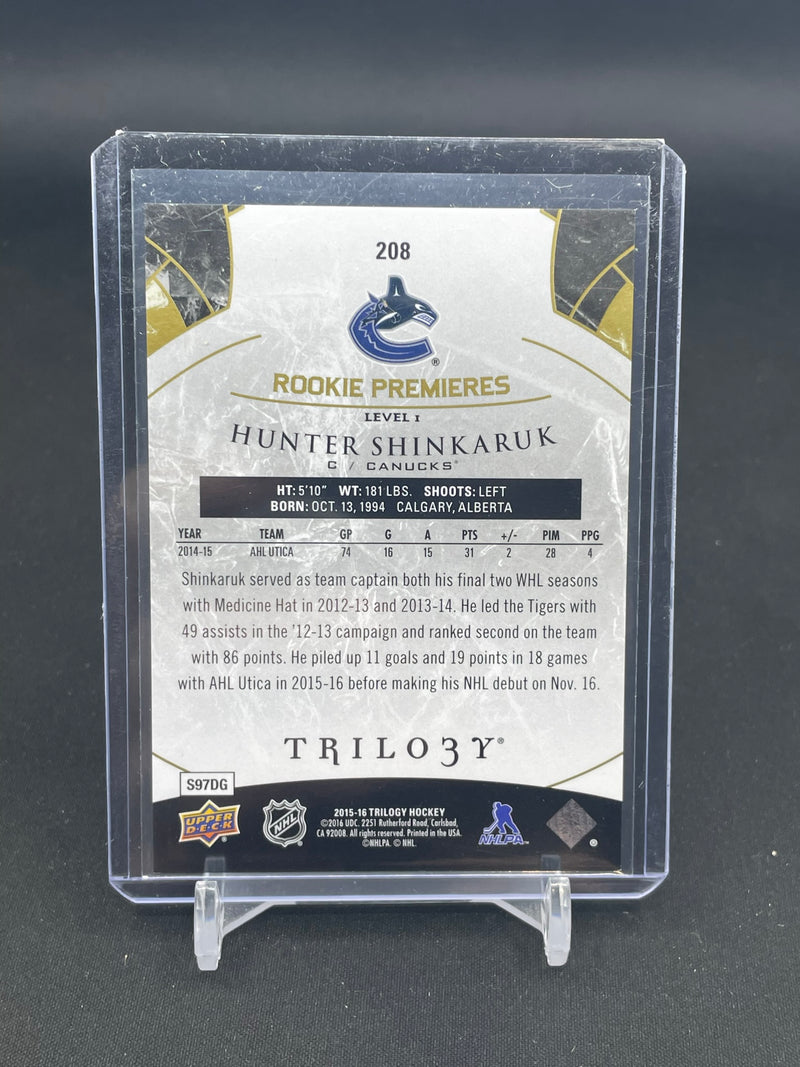 2015 UPPER DECK TRILOGY - ROOKIE PREMIERES - H. SHINKARUK - #208 - #'D/799 - RC