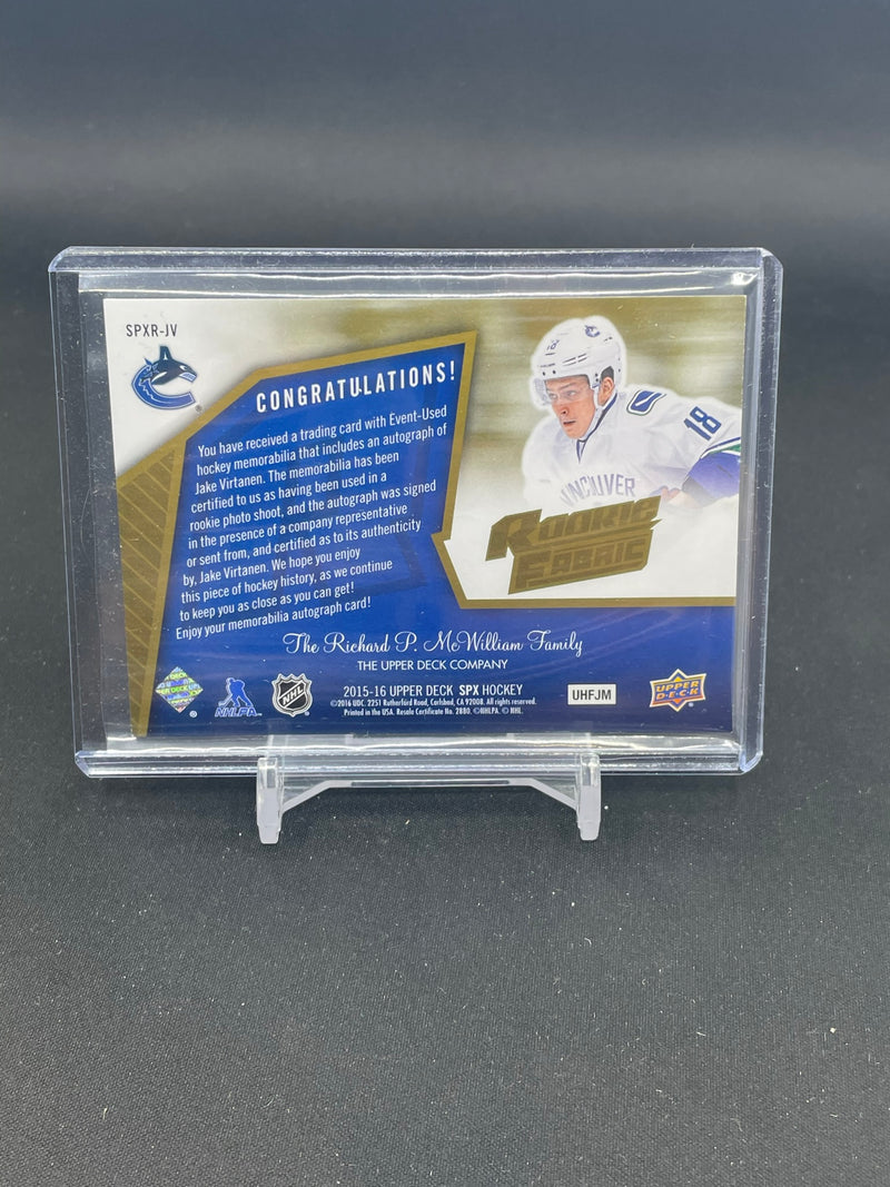 2015 UPPER DECK SPX - ROOKIE FABRIC - J. VIRTANEN -