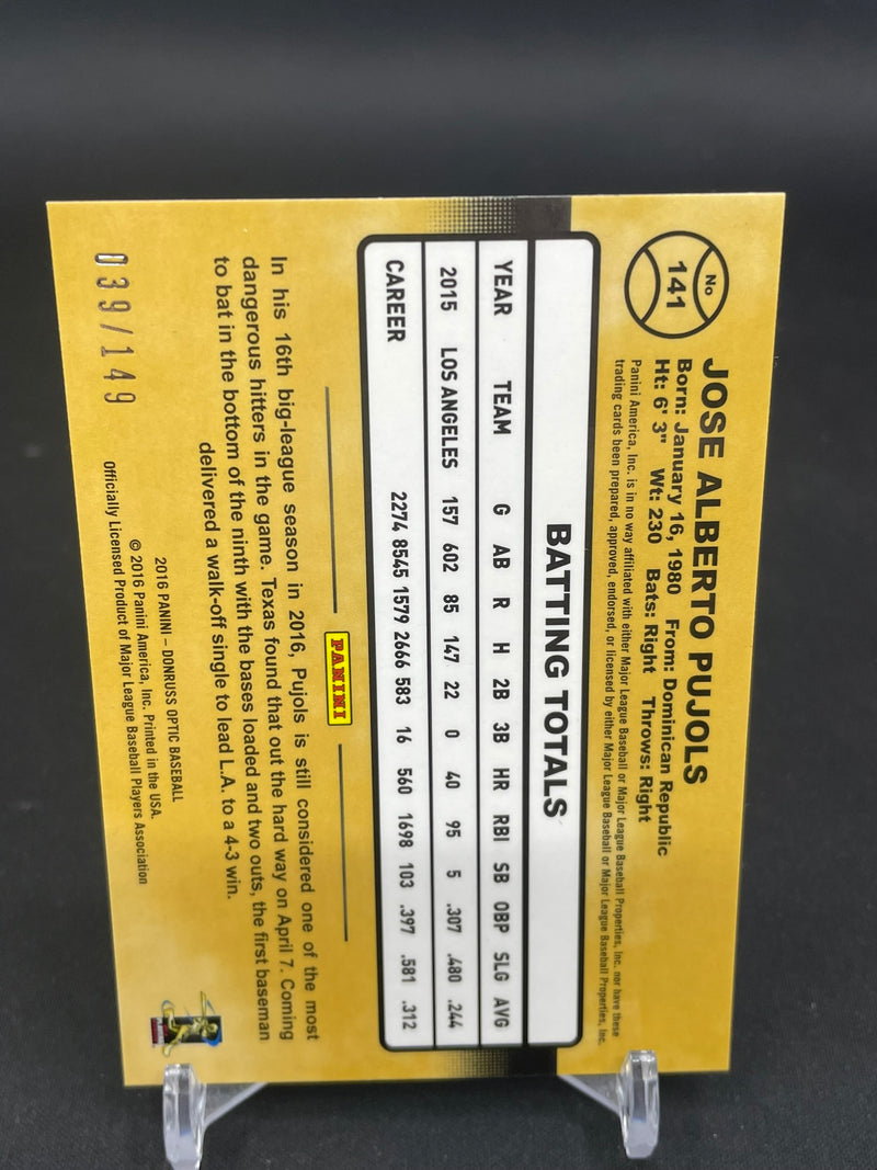 2016 PANINI DONRUSS OPTIC - BLUE PRIZM - J. PUJOLS - #141 - #'D/149