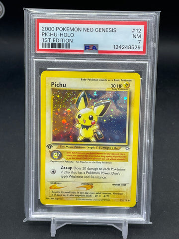 POKEMON - 1ST EDITION NEO GENESIS - PICHU - HOLO - #12 - PSA 7