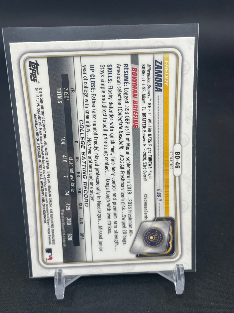 2020 TOPPS BOWMAN DRAFT - CHROME REFRACTOR - 1ST BOWMAN - SELECT YOUR PLAYER