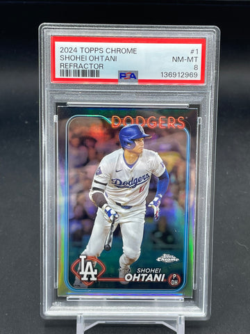 2024 TOPPS CHROME - REFRACTOR - S. OHTANI - #1 - PSA 8