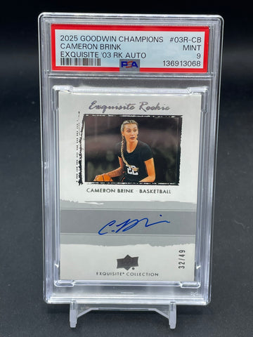 2025 UPPER DECK GOODWIN CHAMPIONS - EXQUISITE '03 RK AUTO - C. BRINK - #03R-CB - #'D/49 - AUTOGRAPH - PSA 9 - RC