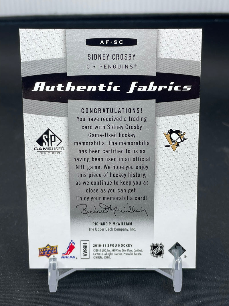 2010 UPPER DECK SP GAME USED - AUTHENTIC FABRICS - S. CROSBY -