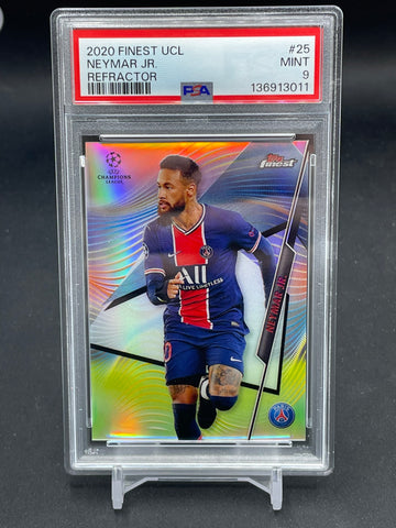 2020 TOPPS FINEST UCL - REFRACTOR - NEYMAR JR. - #25 - PSA 9