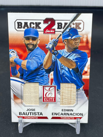 2015 PANINI ELITE - BACK 2 BACK - J. BAUTISTA / E. ENCARNACION - #4 - DUAL BAT RELIC
