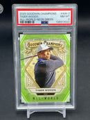 2025 UPPER DECK GOODWIN CHAMPIONS - NEON GREEN - ALL-WORLD - T. WOODS - #AW-2 - #'D/499 - PSA 8