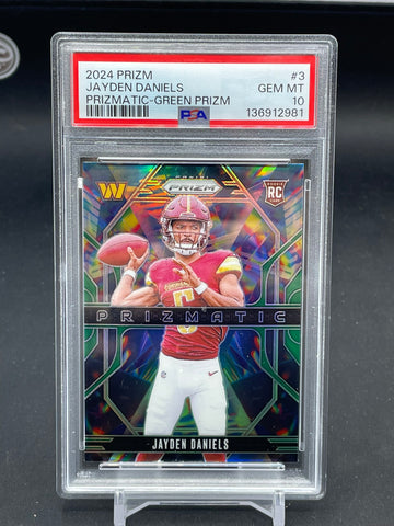 2024 PANINI PRIZM - GREEN PRIZM - PRIZMATIC - J. DANIELS - #3 - PSA 10 - RC