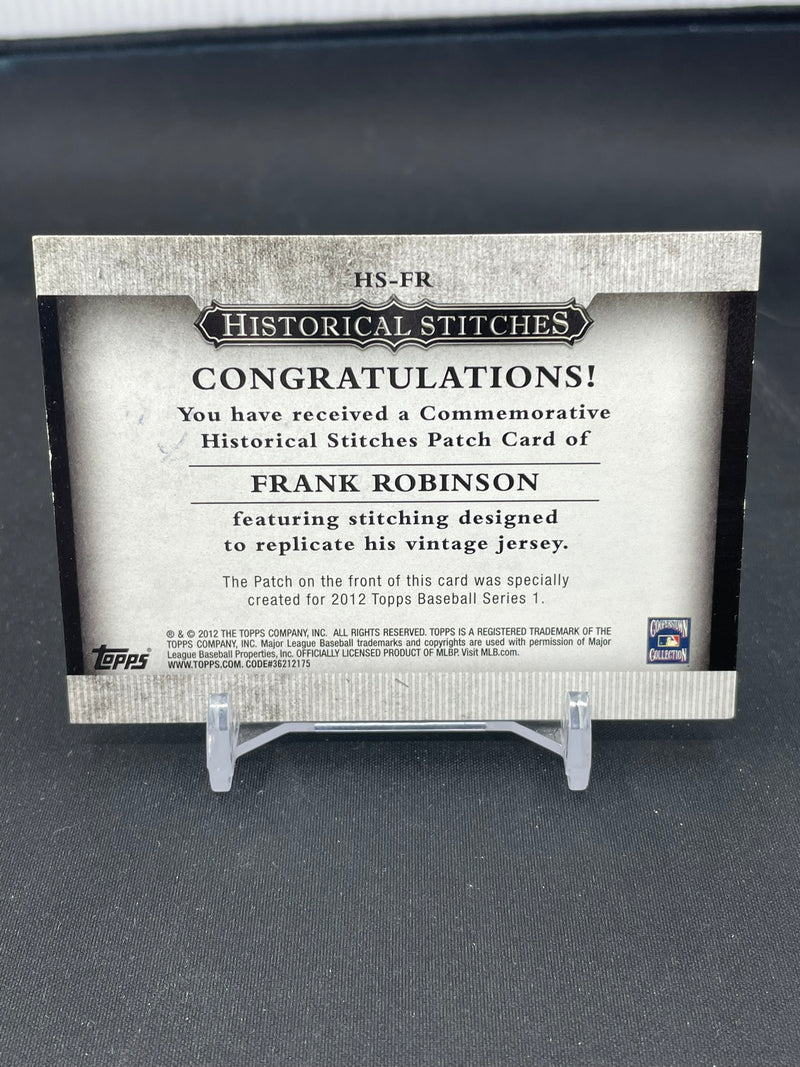 2012 TOPPS - HISTORICAL STITCHES - F. ROBINSON -