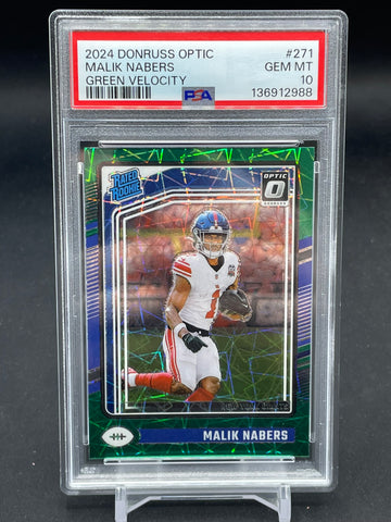 2024 PANINI DONRUSS OPTIC - GREEN VELOCITY - RATED ROOKIE - C. WILLIAMS - #201 - PSA 8 - RC