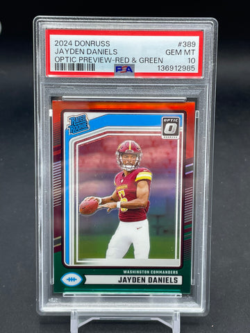 2024 PANINI DONRUSS - OPTIC PREVIEW - RED & GREEN - RATED ROOKIE - J. DANIELS - #389 - PSA 10 - RC