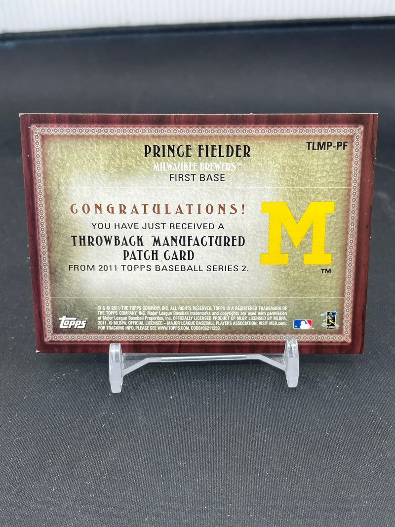 2011 TOPPS - THROWBACK MANUFACTURED PATCH CARD - P. FIELDER -