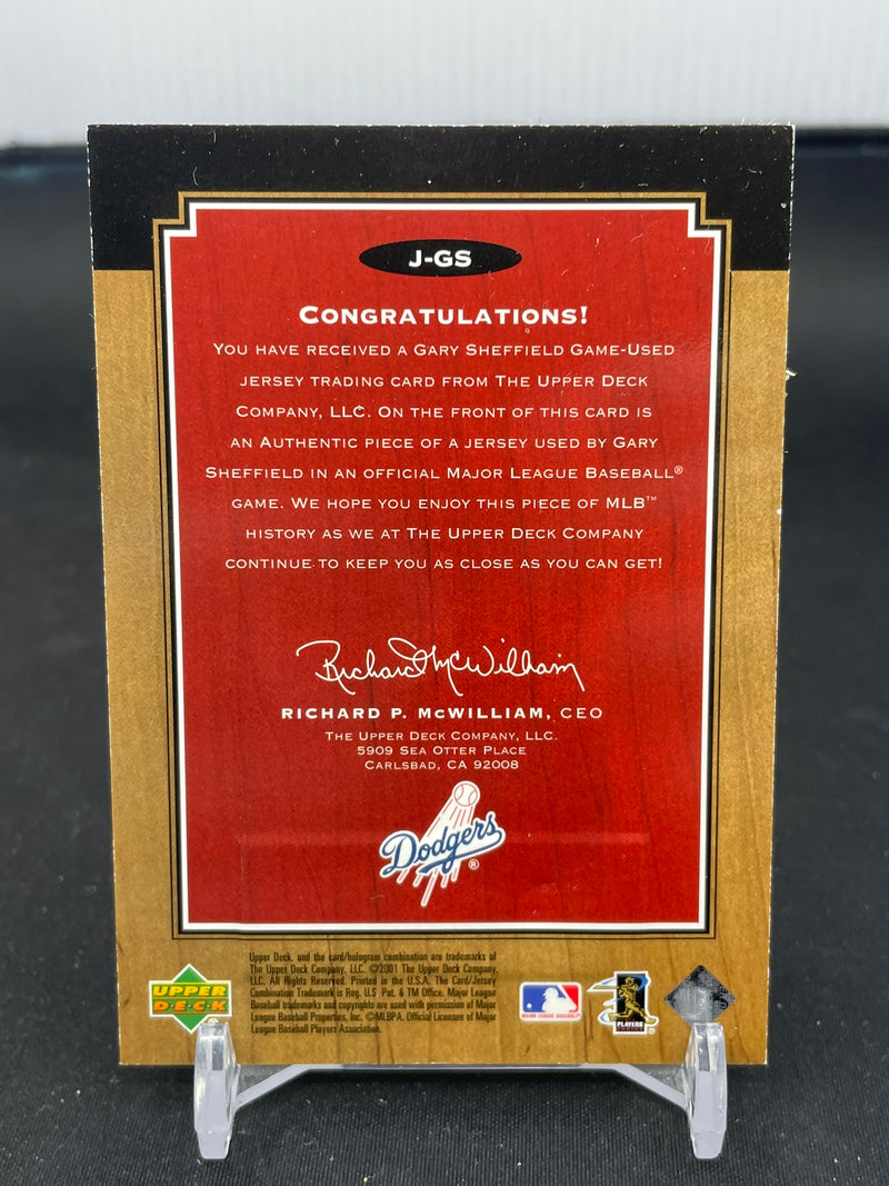 2001 UPPER DECK LEGENDS - LEGENDARY GAME JERSEYS - G. SHEFFIELD -