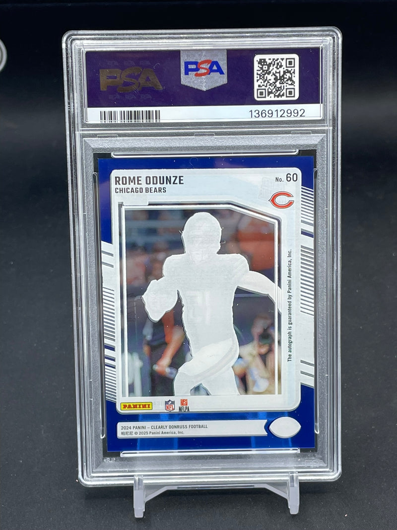 2024 PANINI CLEARLY DONRUSS - BLUE - RATED ROOKIE - R. ODUNZE - #60 - #'D/49 - AUTOGRAPH - PSA 9 - RC
