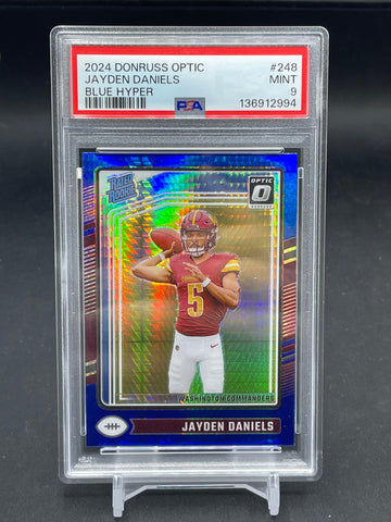 2024 PANINI DONRUSS OPTIC - BLUE HYPER - RATED ROOKIE - J. DANIELS - #248 - PSA 9 - RC
