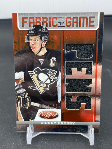 2012 PANINI CERTIFIED - MIRROR RED - FABRIC OF THE GAME - S. CROSBY - #FOG-SC - #'D/150 - RELIC