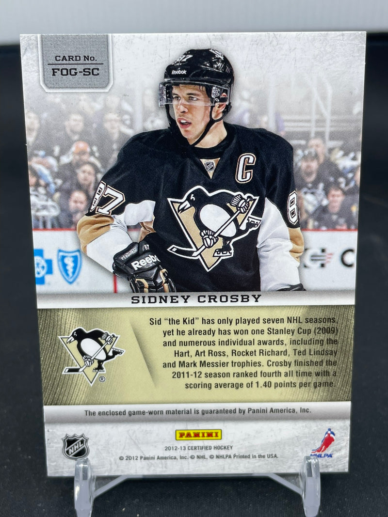 2012 PANINI CERTIFIED - MIRROR RED - FABRIC OF THE GAME - S. CROSBY - #FOG-SC - #'D/150 - RELIC