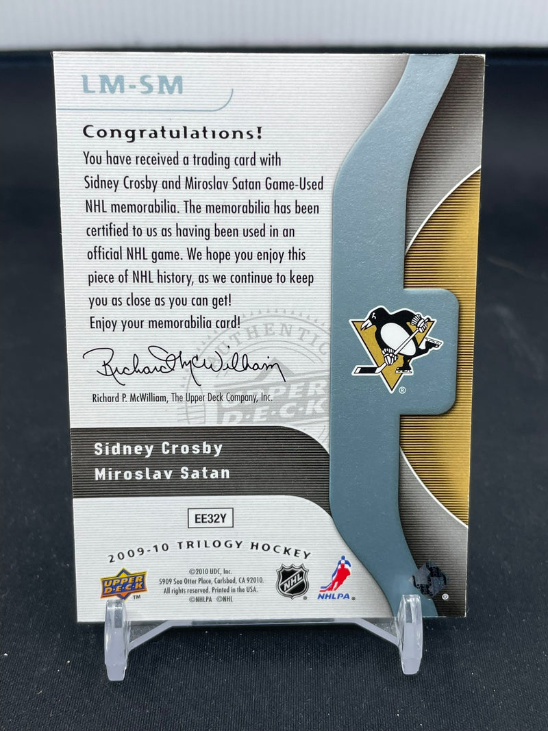 2009 UPPER DECK TRILOGY - LINEMATES - S. CROSBY / M. SATAN - #LM-SM - #'D/10 - DUAL RELIC