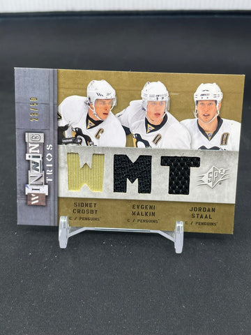 2009 UPPER DECK SPX - WINNING TRIOS - S. CROSBY / E. MALKIN / J. STAAL - #WT-PEN - #'D/50 - TRIPLE RELIC