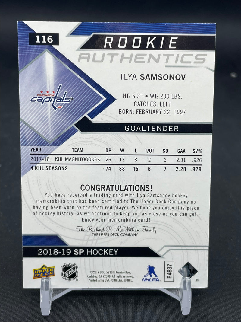 2018 UPPER DECK SP AUTHENTIC - ROOKIE AUTHENTICS - I. SAMSONOV -