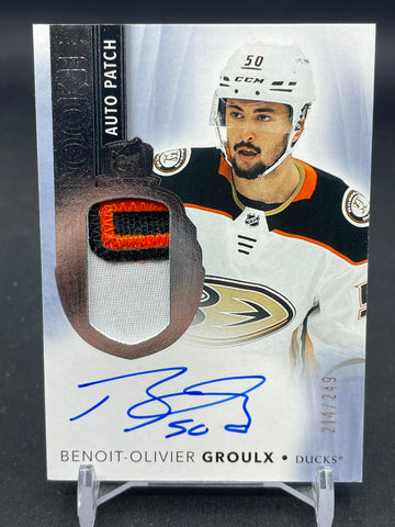 2021 UPPER DECK THE CUP - ROOKIE AUTO PATCH - B. GROULX - #180 - #'D/249 - RELIC - AUTOGRAPH - RC