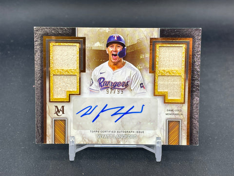 2025 TOPPS MUSEUM COLLECTION - W. LANGFORD - #SPQRA-WL - #'D/99 - QUAD RELIC - AUTOGRAPH