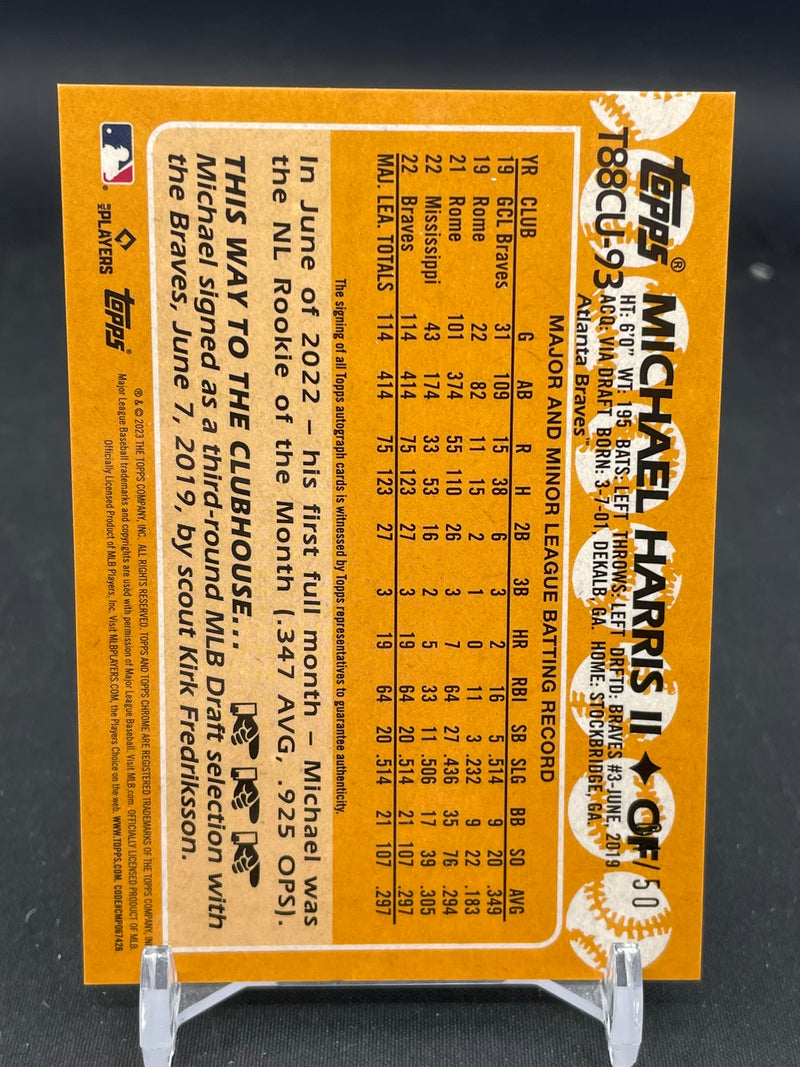 2023 TOPPS SERIES ONE - SILVER PACK - M. HARRIS II - #T88CU-93 - #'D/50 - AUTOGRAPH - RC