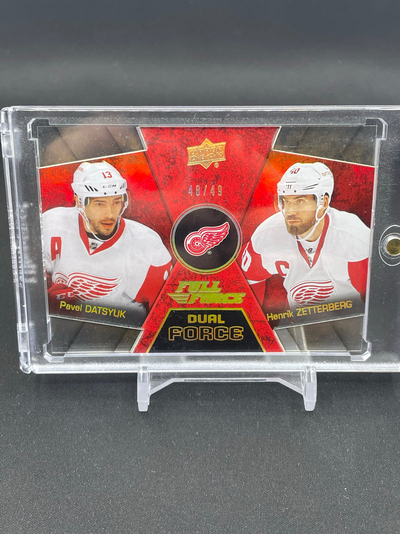 2015 UPPER DECK FULL FORCE - DUAL FORCE - GOLD - P. DATSYUK / H. ZETTERBERG - #DF-6 - #'D/49