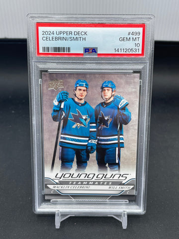 2024 UPPER DECK SERIES TWO - YOUNG GUNS TEAMMATES - M. CELEBRINI / W. SMITH - #499 - PSA 10 - RC
