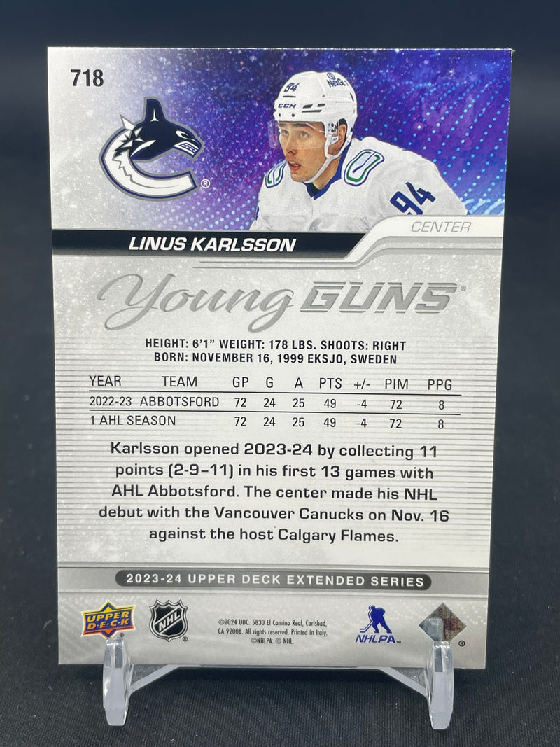 2023 UPPER DECK EXTENDED SERIES - YOUNG GUNS - L. KARLSSON -