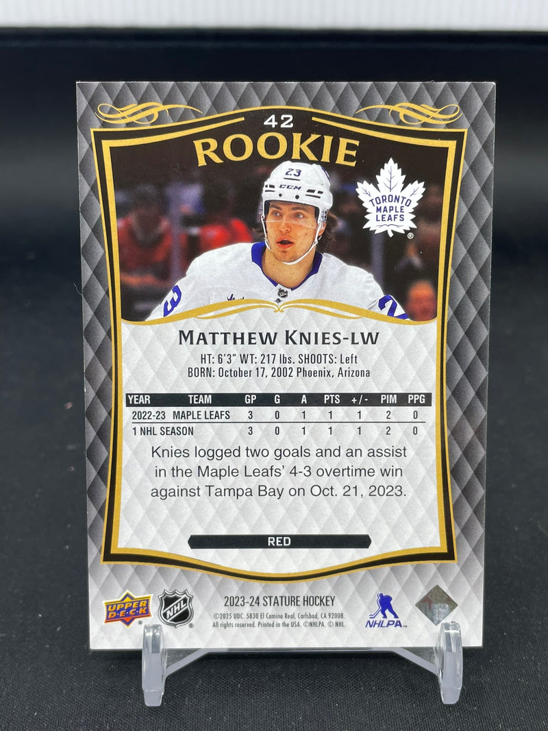 2023 UPPER DECK STATURE - RED - ROOKIE - M. KNIES - #42 - #'D/249 - RC