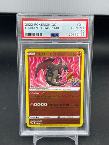 POKEMON - POKEMON GO - RADIANT CHARIZARD - HOLO - #011 - PSA 10
