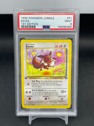 POKEMON - 1ST EDITION JUNGLE - EEVEE - #51 - PSA 9