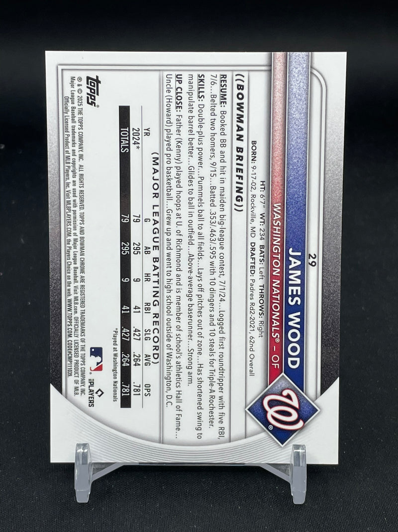 2025 TOPPS BOWMAN CHROME - MEGA BOX WOOD PARALLEL - J. WOOD - #29 - #'D/50 - RC