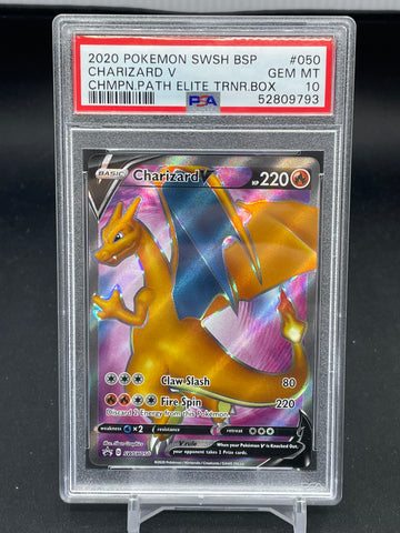 POKEMON - CHAMPIONS PATH PROMO - CHARIZARD V - FULL ART - #050 - PSA 10