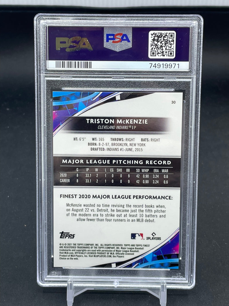 2021 TOPPS FINEST - PURPLE/AQUA VAPOR REFRACTOR - T. MCKENZIE - #30 - #'D/250 - PSA 10 - RC