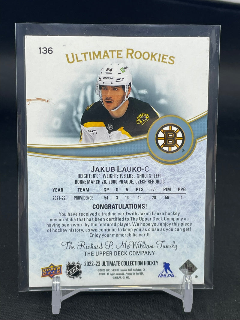 2022 UPPER DECK ULTIMATE - ULTIMATE ROOKIES - J. LAUKO - #136 - #'D/799 - RELIC - RC