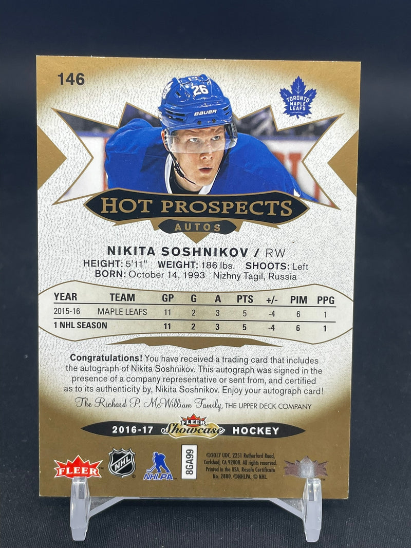 2016 FLEER SHOWCASE - HOT PROSPECTS AUTOS - N. SOSHNIKOV - #146 - #'D/499 - AUTOGRAPH - RC