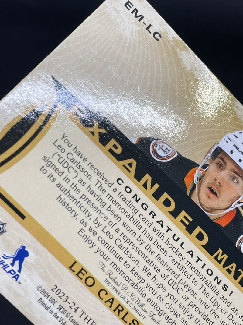 2023 UPPER DECK THE CUP - EXPANDED MATERIALS - L. CARLSSON - #EM-LC - #'D/25 - RELIC - AUTOGRAPH - RC