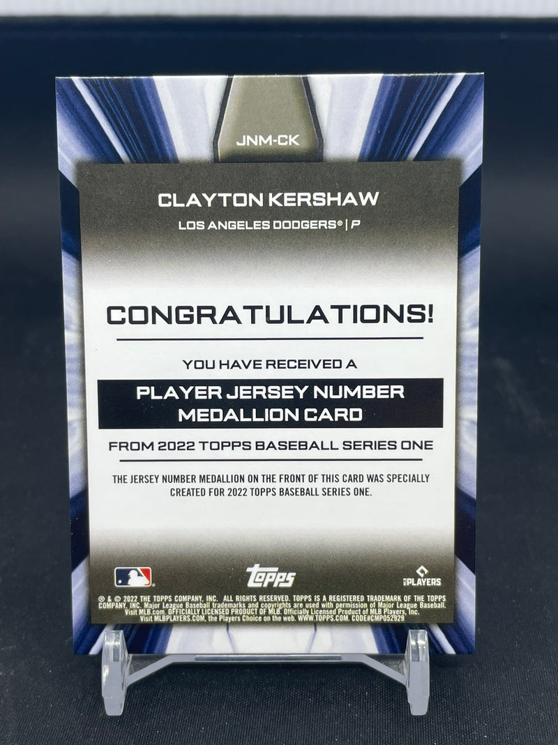 2022 TOPPS SERIES ONE - MEDALLION CARD - C. KERSHAW -