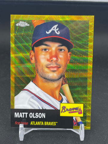 2022 TOPPS CHROME PLATINUM ANNIVERSARY - GOLD WAVE REFRACTOR - M. OLSON - #387 - #'D/50