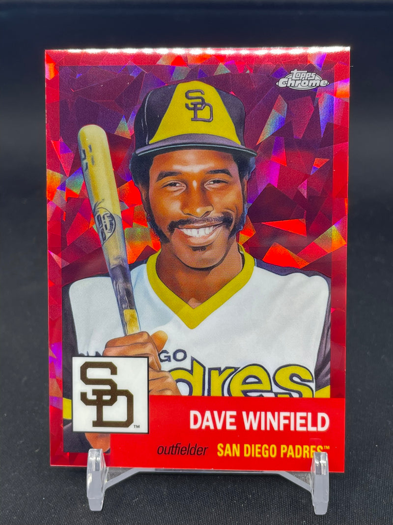 2022 TOPPS CHROME PLATINUM ANNIVERSARY - RED ATOMIC REFRACTOR - D. WINFIELD - #376 - #'D/100