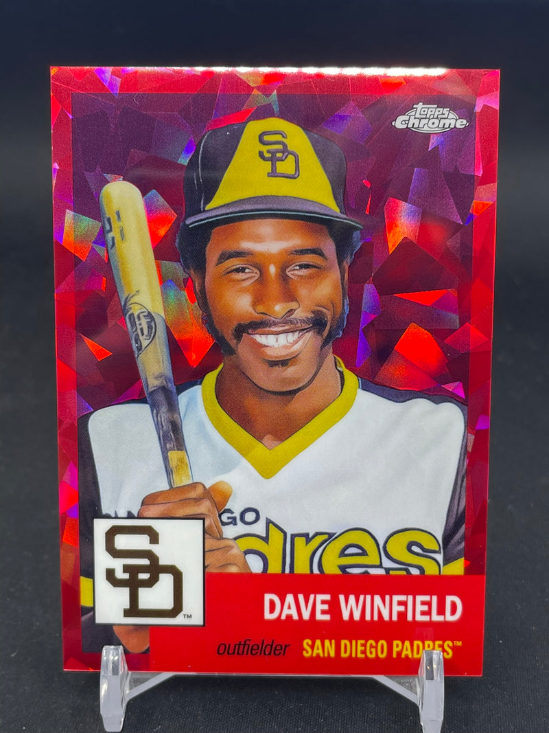 2022 TOPPS CHROME PLATINUM ANNIVERSARY - RED ATOMIC REFRACTOR - D. WINFIELD - #376 - #'D/100