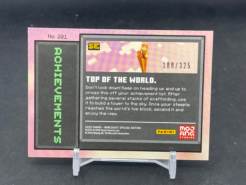 2025 PANINI MINECRAFT SPECIAL EDITION - ACHIEVEMENTS - TOP OF THE WORLD - #201 - #'D/325