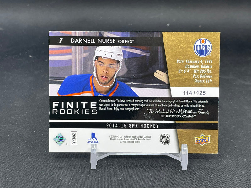 2014 UPPER DECK SPX - FINITE ROOKIES - D. NURSE - #7 - #'D/125 - AUTOGRAPH - RC