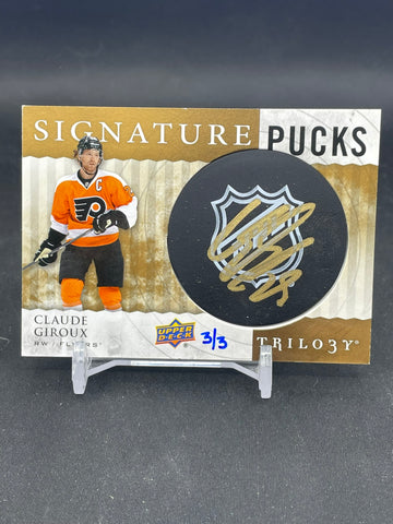 2014 UPPER DECK TRILOGY - SIGNATURE PUCKS - C. GIROUX - #SP-CG - #'D/3 - AUTOGRAPH