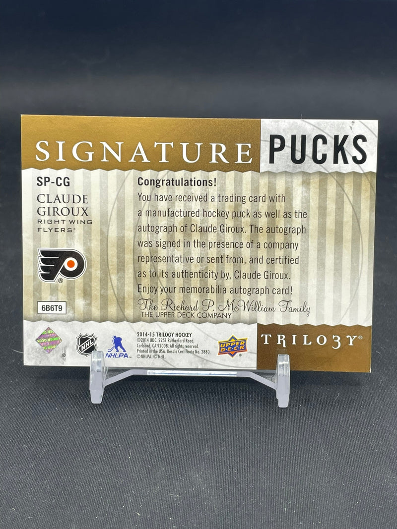 2014 UPPER DECK TRILOGY - SIGNATURE PUCKS - C. GIROUX - #SP-CG - #'D/3 - AUTOGRAPH
