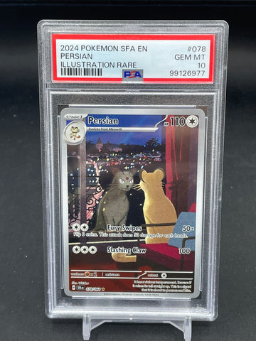 POKEMON - SHROUDED FABLE - PERSIAN - ILLUSTRATION RARE - #078 - PSA 10