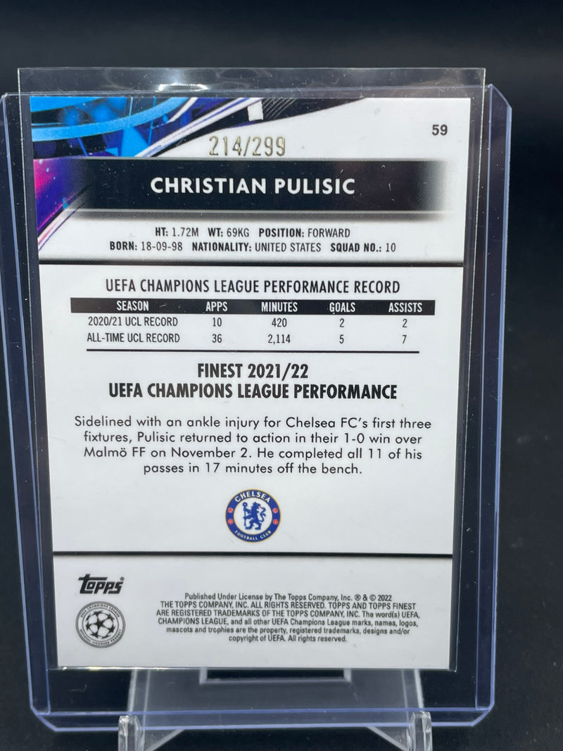 2022 TOPPS FINEST - PURPLE REFRACTOR - C. PULISIC - #59 - #'D/299